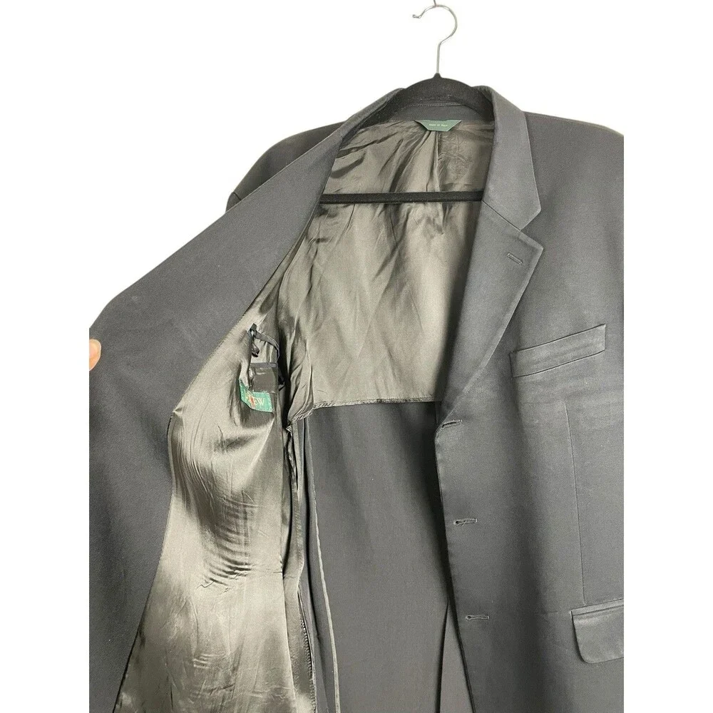 J Crew Vintage Men’s‎ Black Blazer 3 Button Sports Jacket Italy Made Size 44 R